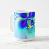 Aanpasbaar Abstract Fractal Art Pattern Koffiemok (Voorkant links)