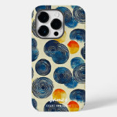 Aanpasbaar Abstract Wervelend Patroon met Naam en  Case-Mate iPhone Case (Achterkant)