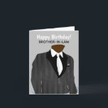 Aanpasbaar Afro American Brother-in-law Suit C Kaart<br><div class="desc">Deze Afrikaanse Amerikaanse Birthday Kaart heeft een gedeeltelijk silhouet van een Afrikaans-Amerikaanse man in een grijs pak met een zwart stropdas. Show je waardering voor een verdienstelijke zwager met een kaart die zegt dat het precies zoals je dat wilde. Opmerking: je kunt deze kaart gratis aanpassen aan je wensen. (van...</div>