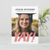 Aanpasbaar AFSTUDEERDER "YAY!" Aankondiging (Staand voorkant)