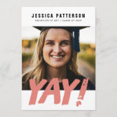 Aanpasbaar AFSTUDEERDER "YAY!" Aankondiging (Voorkant)