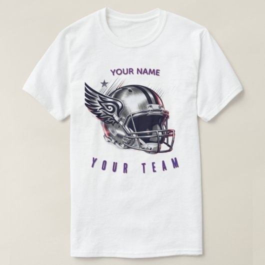Aanpasbaar Amerikaans Football Helmet T-shirt (Design voorkant)