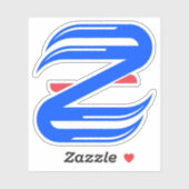 Aanpasbaar atletiekletter Z-team Sticker (Vel)