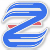 Aanpasbaar atletiekletter Z-team Sticker (Voorkant)