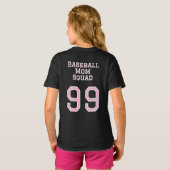 Aanpasbaar Baseball Moeder Team Meisjes T-Shirt (Achterkant volledig)