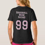 Aanpasbaar Baseball Moeder Team Meisjes T-Shirt (Achterkant)