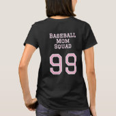 Aanpasbaar Baseball Moeder Team T-Shirt In Roze  (Achterkant)
