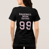 Aanpasbaar Baseball Moeder Team T-Shirt In Roze  (Achterkant)