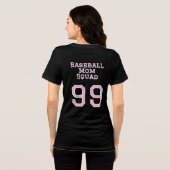 Aanpasbaar Baseball Moeder Team T-Shirt In Roze  (Achterkant volledig)