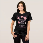 Aanpasbaar Baseball Moeder Team T-Shirt In Roze  (Voorkant volledig)