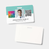 Aanpasbaar bedrijfslogo QR-code foto van werknemer Badge (Voor- en achterkant)