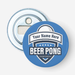 Aanpasbaar Beer Pong Kampioenschap Logo Button Flesopener