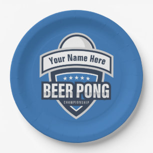 Aanpasbaar Beer Pong Kampioenschap Logo Papieren Bordje