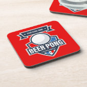Aanpasbaar Beer Pong Toernooi Logo Bier Onderzetter (Linkerzijde)