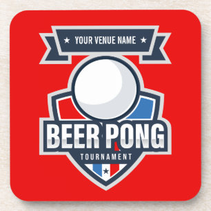 Aanpasbaar Beer Pong Toernooi Logo Bier Onderzetter