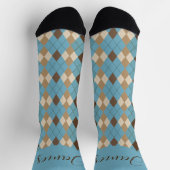 Aanpasbaar blauw bruin gingham patroon sokken (Top)