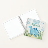 Aanpasbaar Blauw Dinosaurus Schetsboek Notitieboek (Binnen)