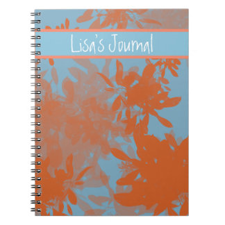 Aanpasbaar Blauw en Oranje Blad Notitieboek