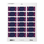 aanpasbaar blauw floreel elegant sticker label (Full Sheet)