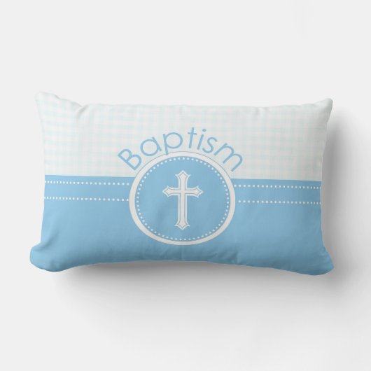 Aanpasbaar, Blauwe Jongen Kind van God Doop Kussen (Voorkant)
