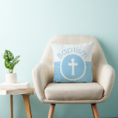 Aanpasbaar, Blauwe Jongen Kind van God Doopsel Kussen (Stoel)