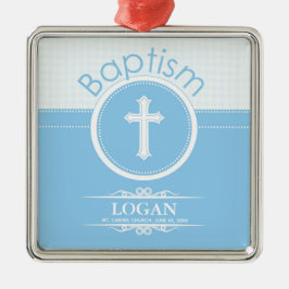 Aanpasbaar, Blauwe Jongen Kind van God Doopsel Metalen Ornament