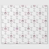 Aanpasbaar bloemistenlogo 'Liefde en vreugde' Wit Cadeaupapier (Vlak)