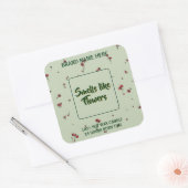 Aanpasbaar Bloemkaarslabel Bewerkbare Tekst Vierkante Sticker (Envelop)