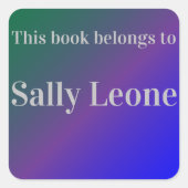 Aanpasbaar boeklabel - Dit boek is van: Vierkante Sticker (Voorkant)