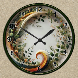 Aanpasbaar botanisch spiraal natuurontwerp ronde klok
