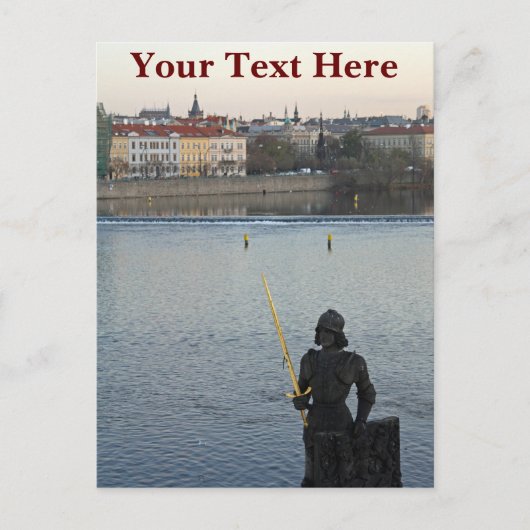 Aanpasbaar Briefkaart Prague standbeeld (Voorkant)