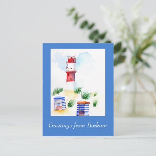 Aanpasbaar Briefkaart van Borkum (Staand voorkant)