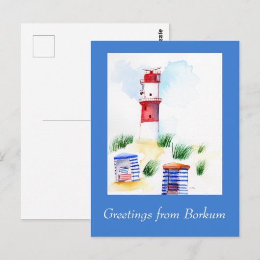 Aanpasbaar Briefkaart van Borkum (Voorkant / Achterkant)