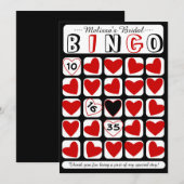 Aanpasbaar bruidsbingospel rood zwart kaart (Voorkant / Achterkant)