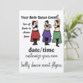 Aanpasbaar 'buikdansevenement' kaart (Staand voorkant)