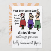 Aanpasbaar 'buikdansevenement' kaart (Voorkant / Achterkant)
