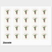 Aanpasbaar Cactus Thema Bruiloft Sticker (Vel)