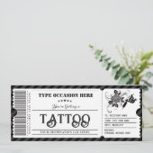 Aanpasbaar cadeaubon tattoo certificaat kaart (Staand voorkant)