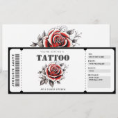 Aanpasbaar cadeaubon Tattoo Ticket Kaart (Voorkant / Achterkant)