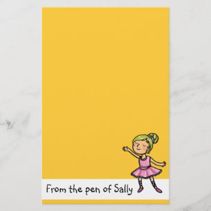 aanpasbaar cartoon ballet danser briefpapier