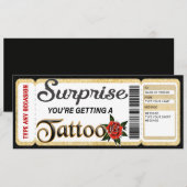 Aanpasbaar certificaat tattoo cadeaubon kaart (Voorkant / Achterkant)
