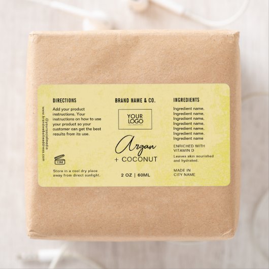 Aanpasbaar Crème Rustic Etiket voor Producten (Insitu)
