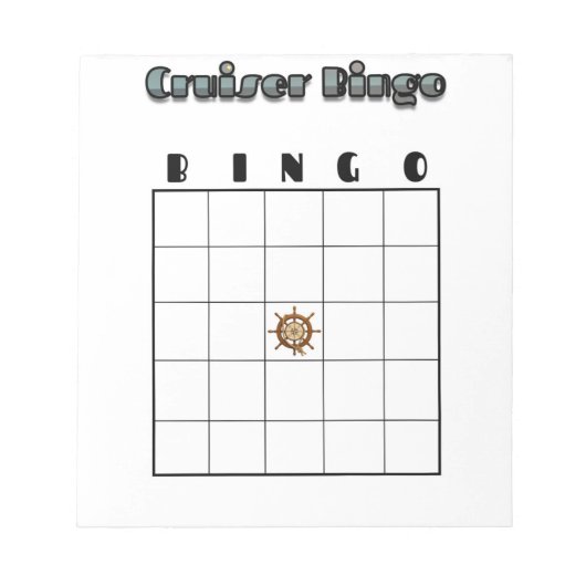 Aanpasbaar Cruise Bingo Bord Notitieblok (Voorkant)