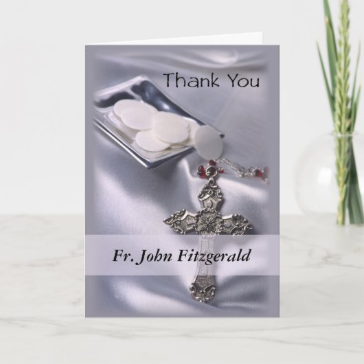 Aanpasbaar dank je wel priesterwijding jubileum ca bedankkaart (Voorkant)