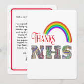 Aanpasbaar dank u NHS-werknemers Support Kaart (Voorkant / Achterkant)