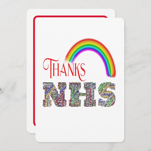 Aanpasbaar dank u NHS-werknemers Support Kaart (Voorkant / Achterkant)