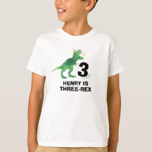 Aanpasbaar Dinosaurus Verjaardag T-Shirt Elke Leef