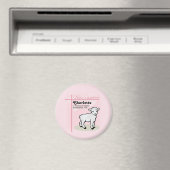 Aanpasbaar, Doop, Roze, Meisje, Lam Magneet (Insitu (Vaatwasser))