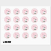 Aanpasbaar, Doop, Roze, Meisje, Lam Ronde Sticker (Vel)