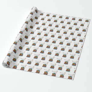 Aanpasbaar, Doopfeest Noah's Ark voor baby jongen Cadeaupapier